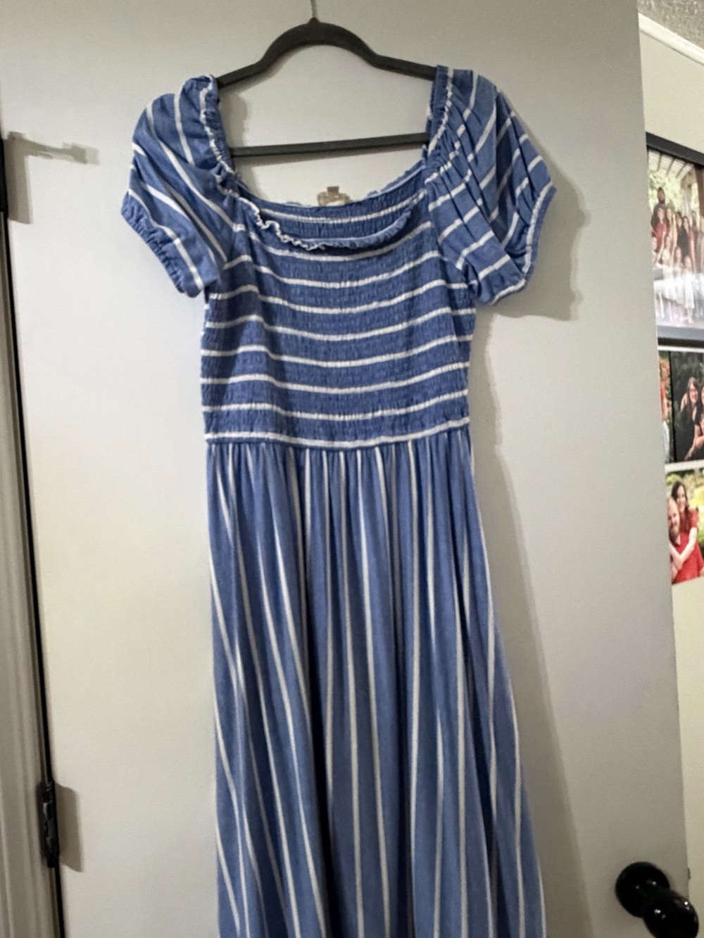 Blue and White Striped Smocked Midi Dress
hem & thread - Picture 2 of 2